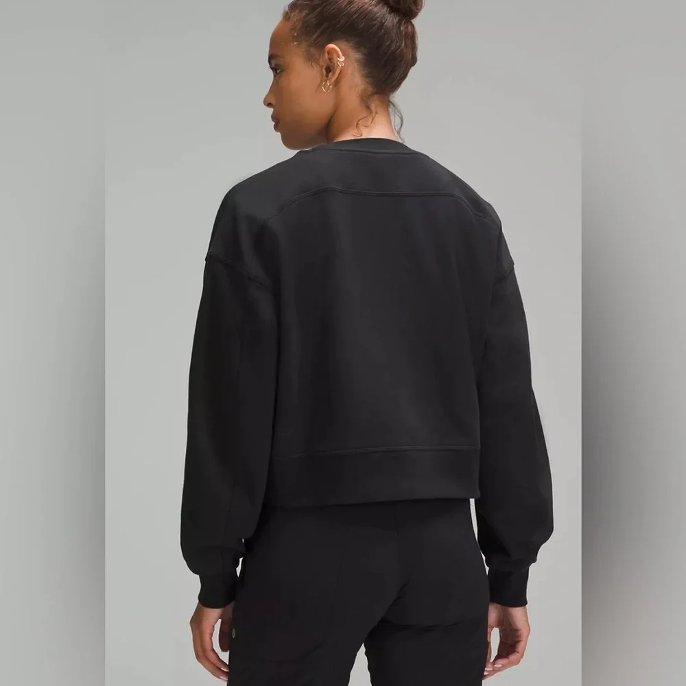 LuluLemon Perfectly Oversized Cropped Crew French Terry In White Opal Size Small - Picture 2 of 9
